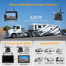Load image into Gallery viewer, Xroose Magnetic Solar Wireless Backup Camera Plug and Play 7" 1080P HD DVR IPS Monitor,IR Night Vision,IP69 Waterproof 1-Min Solar Install,No-Drill,Xroose Wireless Backup Camera for Truck/Trailer/Camper