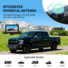 Load image into Gallery viewer, Xroose Solar Wireless Backup Camera with 5" 1080P Monitor,Auto On Off, 2-Min DIY Installation, 180° Adjustable Camera, Anti-Theft, Split Screen, IP69K Waterproof for Car Truck RV CWT501