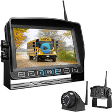 Load image into Gallery viewer, Wireless Dual Backup Camera with 7” Touch Button Rearview Monitor for RV Trailer Truck Motorhome Camper Digital 1080P AHD Rear Side View Cam with Long Range Operation Signal DVR System Xroose CM2