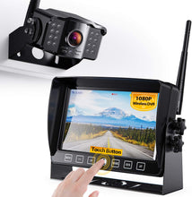 Load image into Gallery viewer, Xroose Wireless Backup Camera with 7” DVR Monitor for RV Trailer, 1080P FHD Back Up Cam with Extra Long Range Signal + Touch Button Recorder Monitor Kit Rear View Pickup Truck Motorhome Camper, CM1