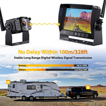 Load image into Gallery viewer, Xroose Wireless Backup Camera with 7” DVR Monitor for RV Trailer, 1080P FHD Back Up Cam with Extra Long Range Signal + Touch Button Recorder Monitor Kit Rear View Pickup Truck Motorhome Camper, CM1