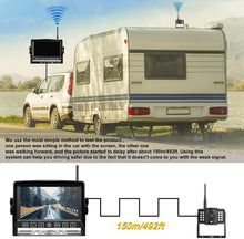 Load image into Gallery viewer, Wireless Dual Backup Camera with 7” Touch Button Rearview Monitor for RV Trailer Truck Motorhome Camper Digital 1080P AHD Rear Side View Cam with Long Range Operation Signal DVR System Xroose CM2
