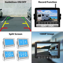Load image into Gallery viewer, Wireless Dual Backup Camera with 7” Touch Button Rearview Monitor for RV Trailer Truck Motorhome Camper Digital 1080P AHD Rear Side View Cam with Long Range Operation Signal DVR System Xroose CM2