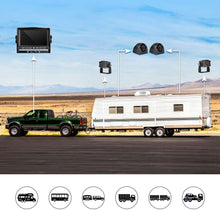 Load image into Gallery viewer, Xroose Backup Camera with 7" Touch Button Monitor Built-in Recorder for RV Semi Box Truck Trailer Motorhome, FHD DVR Screen + Waterproof Rear & Side View Backing Up Camera System for Reversing/Driving