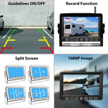 Load image into Gallery viewer, Wireless Backup Camera Kit 7” Monitor W/Upgraded Recorder Backing Up for RV Trailer Truck Camper Bus, Digital FHD 1080P Waterproof Front Rear Side View Camera Extra Stable Signal DVR System Xroose TW4
