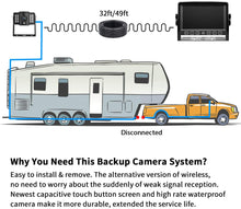 Load image into Gallery viewer, Xroose Backup Camera with 7" Touch Button Monitor Built-in Recorder for RV Semi Box Truck Trailer Motorhome, FHD DVR Screen + Waterproof Rear & Side View Backing Up Camera System for Reversing/Driving