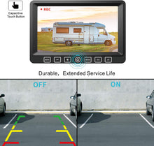 Load image into Gallery viewer, 2021 Upgraded 1080P Backup Camera 7" Monitor w/Built-in Advanced Recorder, Ultra HD Touch Key Rearview Screen + Infrared Clear Night Vision Camera, IP69K Waterproof System for Truck/RV, Xroose CY1