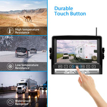 Load image into Gallery viewer, Wireless Dual Backup Camera with 7” Touch Button Rearview Monitor for RV Trailer Truck Motorhome Camper Digital 1080P AHD Rear Side View Cam with Long Range Operation Signal DVR System Xroose CM2