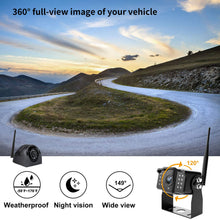 Load image into Gallery viewer, Wireless Backup Camera Kit 7” Monitor W/Upgraded Recorder Backing Up for RV Trailer Truck Camper Bus, Digital FHD 1080P Waterproof Front Rear Side View Camera Extra Stable Signal DVR System Xroose TW4