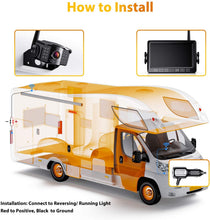 Load image into Gallery viewer, Wireless Dual Backup Camera with 7” Touch Button Rearview Monitor for RV Trailer Truck Motorhome Camper Digital 1080P AHD Rear Side View Cam with Long Range Operation Signal DVR System Xroose CM2