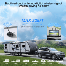 Load image into Gallery viewer, Xroose 4 Magnetic Solar Wireless Backup Camera HD 1080P 10.1" 1 Min Magnetic Easy Install No Wiring 4 Split Recording Monitor 15,000mah Solar Battery for Truck,Rv,Tractor,Camper,Trailer
