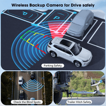 Load image into Gallery viewer, Xroose 4 Magnetic Solar Wireless Backup Camera HD 1080P 10.1" 1 Min Magnetic Easy Install No Wiring 4 Split Recording Monitor 15,000mah Solar Battery for Truck,Rv,Tractor,Camper,Trailer
