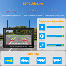 Load image into Gallery viewer, Xroose Magnetic Solar Wireless Backup Camera Plug and Play 7" 1080P HD DVR IPS Monitor,IR Night Vision,IP69 Waterproof 1-Min Solar Install,No-Drill,Xroose Wireless Backup Camera for Truck/Trailer/Camper
