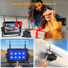 Load image into Gallery viewer, Xroose Magnetic Solar Wireless Backup Camera Plug and Play 7" 1080P HD DVR IPS Monitor,IR Night Vision,IP69 Waterproof 1-Min Solar Install,No-Drill,Xroose Wireless Backup Camera for Truck/Trailer/Camper
