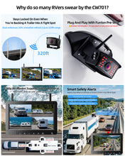 Load image into Gallery viewer, Xroose Wireless Backup Camera for Rvs, BSD Alert, AI Detection, 6X Zoom, 1080P 320FT Stable Signal, 150° Wide View, 4-Channel Expandable, Furrion Ready, IP69K Metal Housing CW7

