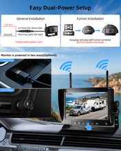 Load image into Gallery viewer, Xroose Wireless Backup Camera for Rvs, BSD Alert, AI Detection, 6X Zoom, 1080P 320FT Stable Signal, 150° Wide View, 4-Channel Expandable, Furrion Ready, IP69K Metal Housing CW7
