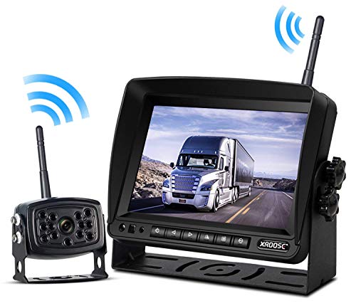 Wireless Backup Camera with Monitor for Truck Rearview Reversing Backing Camera with Stable Signal IP69 Waterproof + 7'' Wireless Monitor System for RV/Travel Trailer/Pickup/Motorhome/Camper