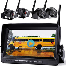 Load image into Gallery viewer, 1080P Wireless Backup Camera w/ Built-in Recorder 9&quot; FHD Monitor, Front Rear Side View Reversing Camera + Extra Stable Signal IP69 Monitor System for Truck RV Trailer Bus Motorhome Camper, Xroose WX4
