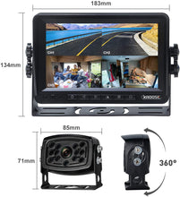Load image into Gallery viewer, Wireless Backup Camera with Monitor System Split Screen for RV Rearview Reversing Back Camera No Interface IP69 Waterproof + Big 7&#39;&#39; Wireless Monitor for Truck Trailer Heavy Box Truck Motorhome
