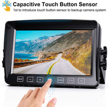 Load image into Gallery viewer, Xroose Backup Camera with Monitor Kit, 7&quot; Recorder Monitor + 1080P FHD Wired Rear Side View Cam + for RV Trailer Truck Motorhome Camper, Waterproof IR Rearview Automotive Back Up System Y2
