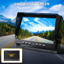 Load image into Gallery viewer, Xroose 10&quot; Large Backup Camera Monitor System, HD 1080P, IP69 Waterproof, Stability Recording, Parking Lines Guiding to Reverse for Trailer/Truck/Tractor/Box Truck/Motorhome/RV (C102)
