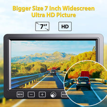 Load image into Gallery viewer, Xroose Backup Camera Wireless W/Touch Key DVR 7&quot; FHD Monitor for Truck RV Trailer Rear Side View Reversing 4 Back Up Camera W/Built-in Recorder Monitor Stable Signal System, CW4
