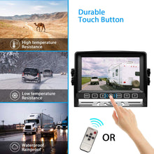 Load image into Gallery viewer, Xroose Backup Camera with 7&quot; Touch Button Monitor Built-in Recorder for RV Semi Box Truck Trailer Motorhome, FHD DVR Screen + Waterproof Rear &amp; Side View Backing Up Camera System for Reversing/Driving
