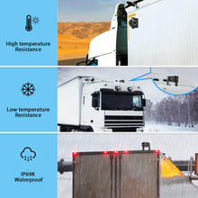 Load image into Gallery viewer, Backup Camera with 7&quot; Touch Button Monitor Built-in Upgraded Recorder for RV Semi Box Truck Trailer 4 Quad Screen FHD Waterproof IR Rear &amp; Side View Backing Up Camera System for Reversing/Driving
