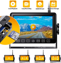 Load image into Gallery viewer, Xroose Wireless Backup Camera with 7” DVR Monitor for RV Trailer, 1080P FHD Back Up Cam with Extra Long Range Signal + Touch Button Recorder Monitor Kit Rear View Pickup Truck Motorhome Camper, CM1
