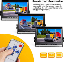 Load image into Gallery viewer, 10&quot; Wired 1080P Backup Camera Monitor System Kit, Advanced DVR Recording Function &amp; Full/Dual Split Screen Monitor w/ IP69 Waterproof Rear/Side Camera for Truck Trailer RV Bus Camper, Xroose C101

