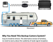 Load image into Gallery viewer, Xroose Digital Backup Camera + Large 9&quot; Recorder Monitor Kit for RV Trailer, FHD Rear Front Side View Reverse Cam + Screen for Backing Vehicle, Reversing Camper Truck Motorhome 5th Wheel, YX4
