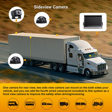Load image into Gallery viewer, 1080P Wireless Backup Camera w/ Built-in Recorder 10&quot; FHD Monitor, Front Rear Side View Reversing Camera + Extra Stable Signal IP69 Monitor System for Truck RV Trailer Motorhome Camper, Xroose CW103
