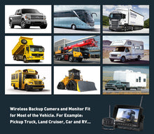 Load image into Gallery viewer, Wireless Backup Camera with Monitor for Truck Rearview Reversing Backing Camera with Stable Signal IP69 Waterproof + 7&#39;&#39; Wireless Monitor System for RV/Travel Trailer/Pickup/Motorhome/Camper
