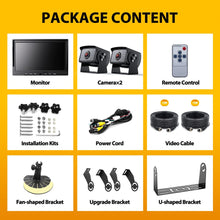 Load image into Gallery viewer, Xroose 10&quot; Large Backup Camera Monitor System, HD 1080P, IP69 Waterproof, Stability Recording, Parking Lines Guiding to Reverse for Trailer/Truck/Tractor/Box Truck/Motorhome/RV (C102)
