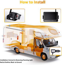 Load image into Gallery viewer, Wireless Dual Backup Camera with 7” Touch Button Rearview Monitor for RV Trailer Truck Motorhome Camper Digital 1080P AHD Rear Side View Cam with Long Range Operation Signal DVR System Xroose CM2
